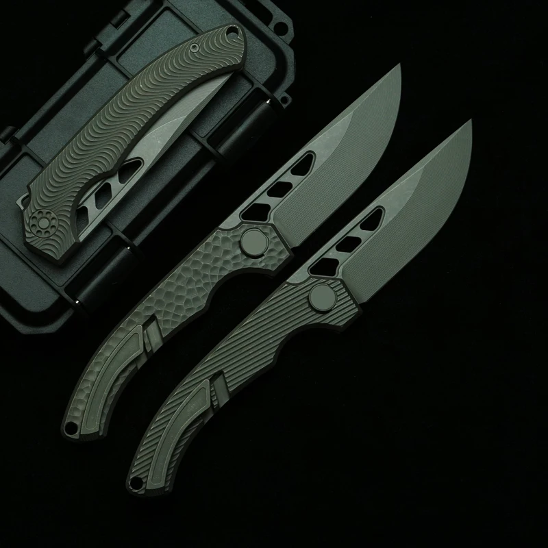 BRB4 XL N690: cuchillo plegable EDC con mango de titanio - imagen 3