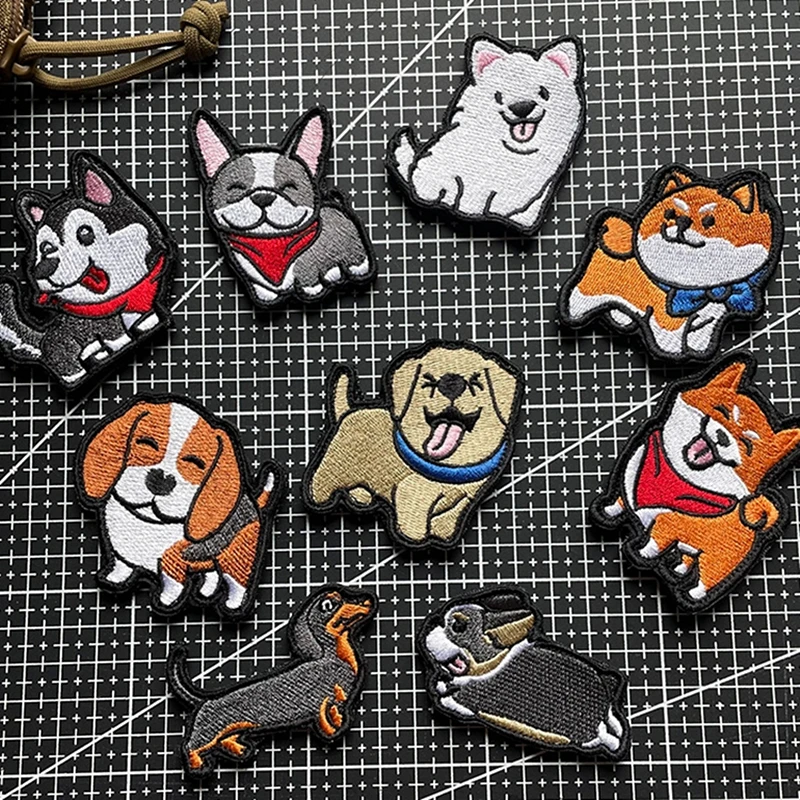 Parche bordado perro razas – Táctico velcro para ropa militar