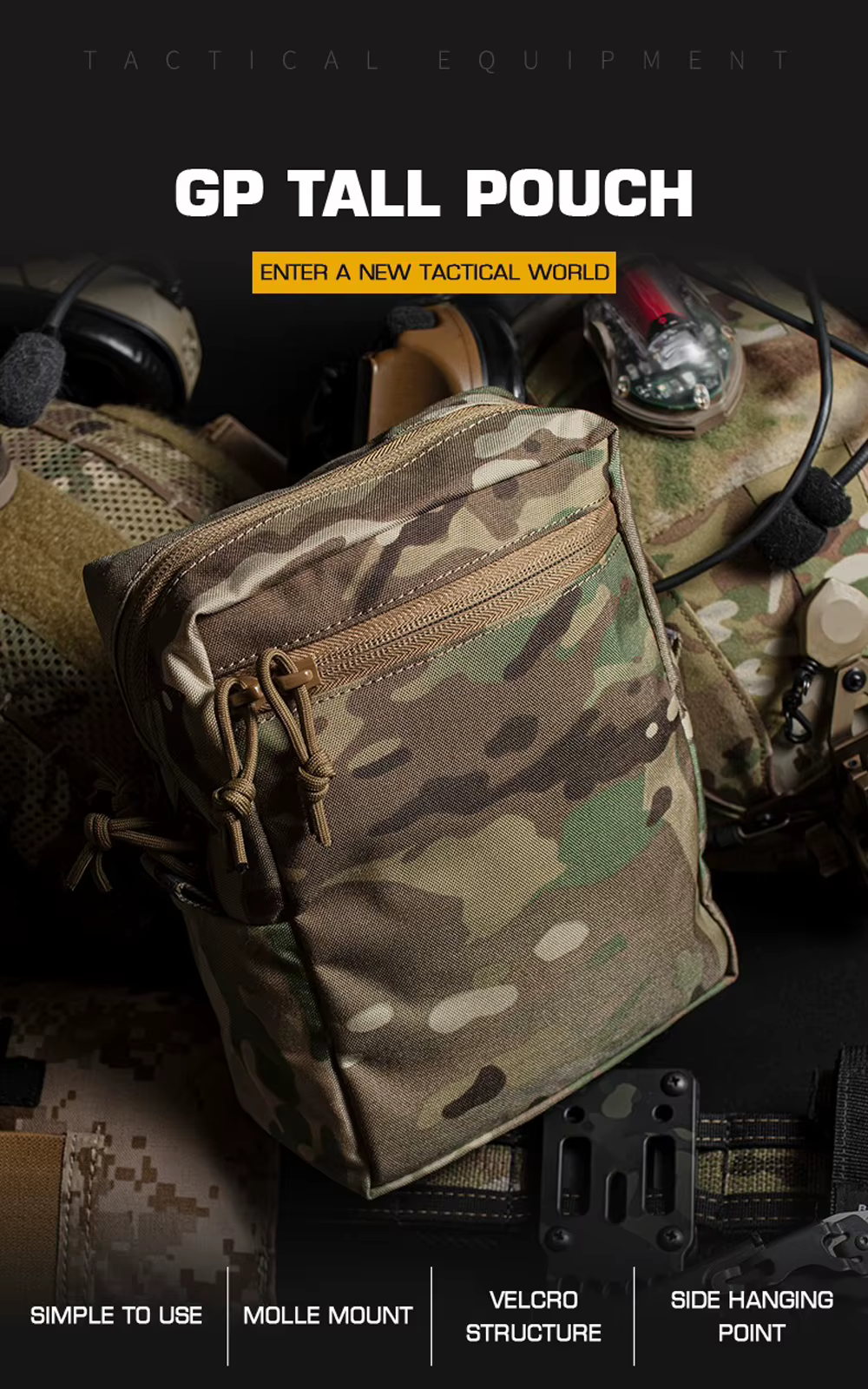 Bolsa táctica tipo alto MOLLE
