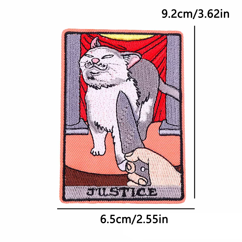 Parche termoadhesivo bordado gatos tarot kawaii para coser o planchar - imagen 3