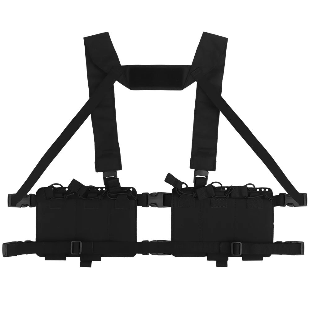Chaleco táctico Alpha MOLLE doble cara, modular para caza y tiro