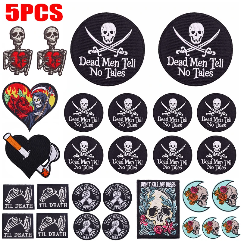 Parche bordado Punk calavera terror para coser o planchar - imagen 2