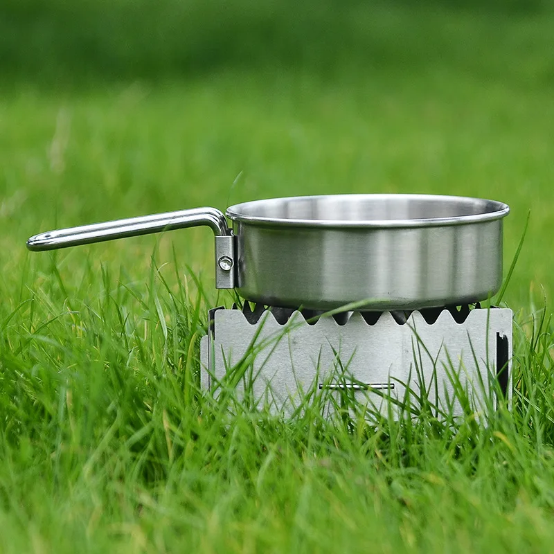 Estufa de alcohol ultraligera con parabrisas de aluminio para camping