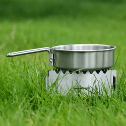 Estufa de alcohol ultraligera con parabrisas de aluminio para camping
