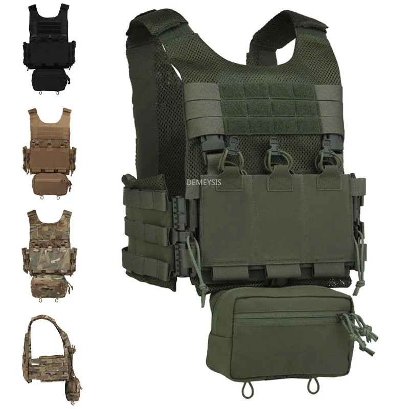Chaleco táctico MOLLE camuflaje con liberación rápida y cargadores