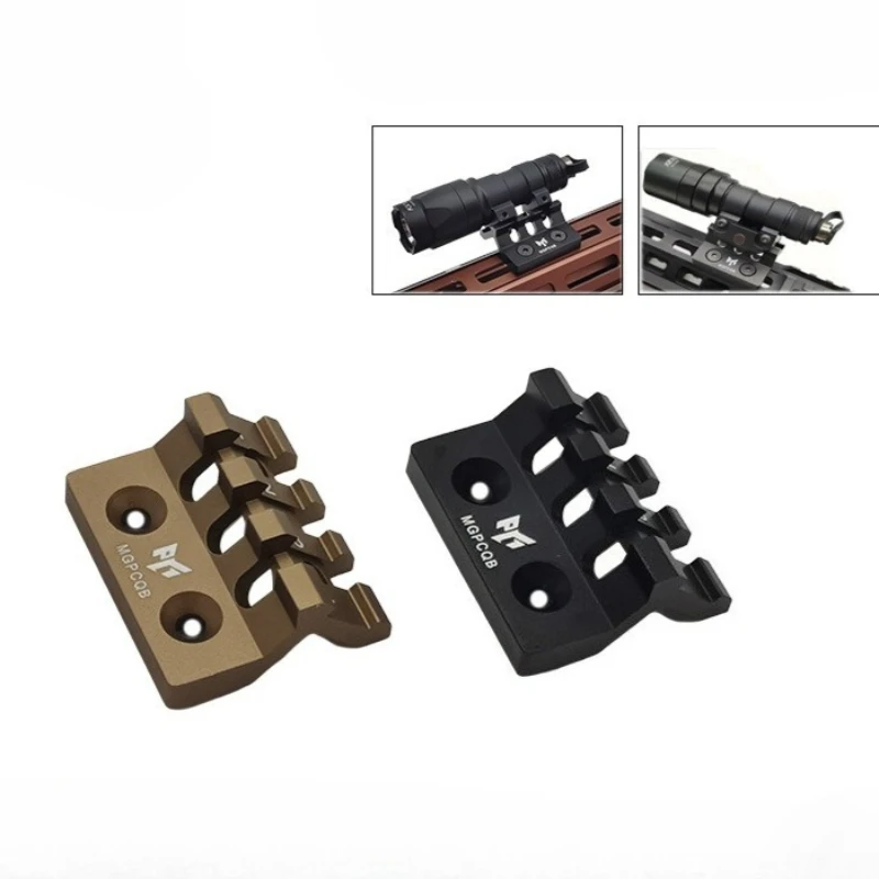 Soporte táctico para linterna con riel metálico lateral M-LOK/KeyMod - imagen 3