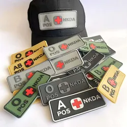 Parche gancho y bucle PVC emblema rescate táctico tipo sangre