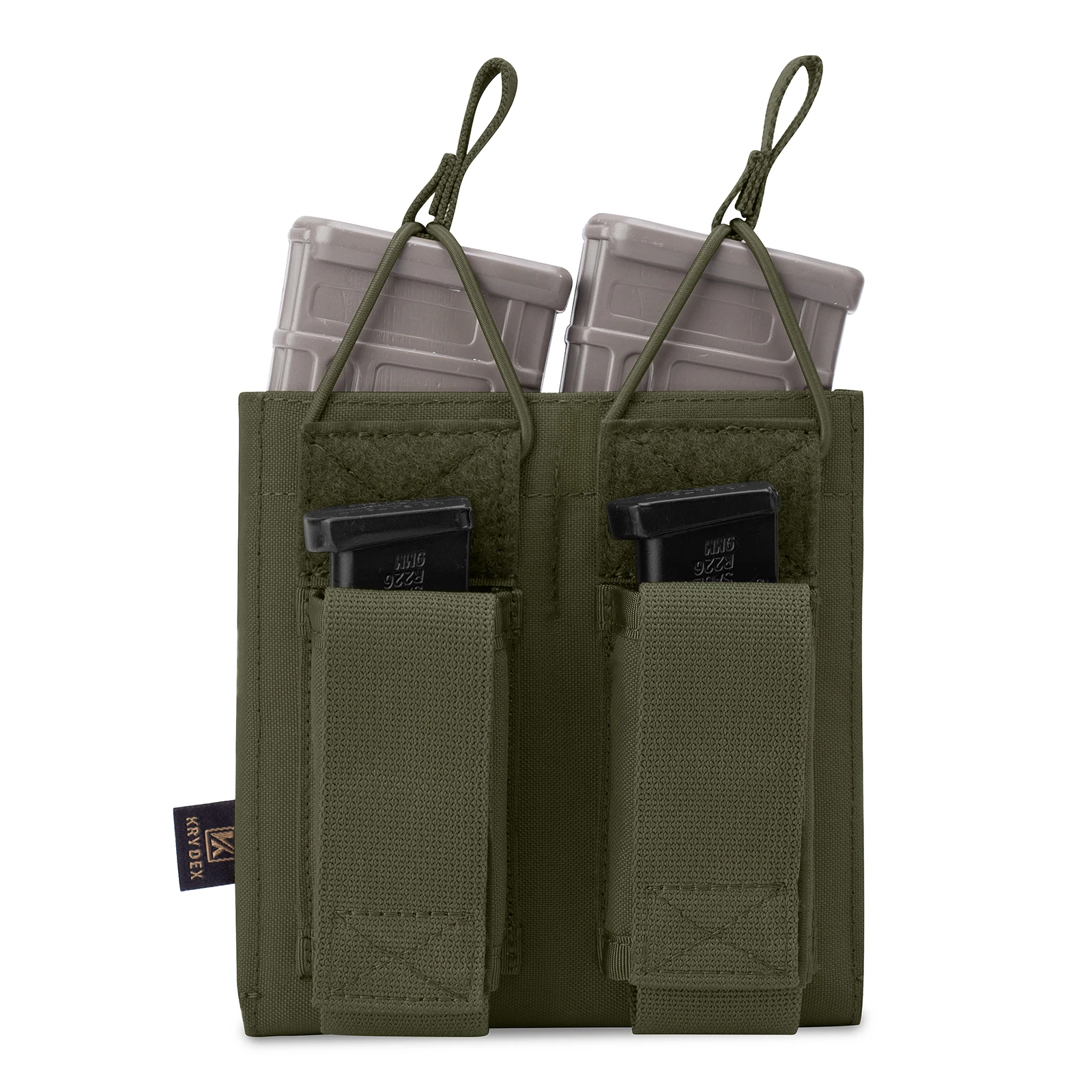 Bolsa táctica doble con sistema de fijación MOLLE