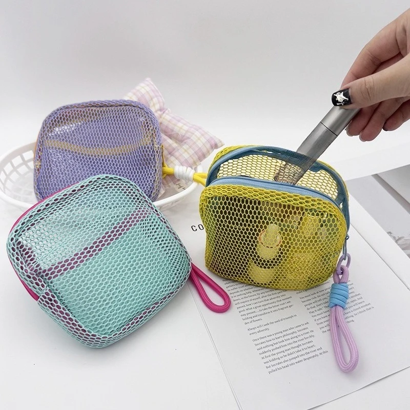 Bolsa de malla Dopamine tofu arcoíris para cosméticos y monedero - imagen 4