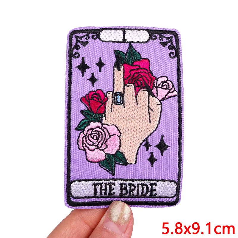 Parche bordado Punk Tarot para planchar - Calavera y gatos urbanos - imagen 3