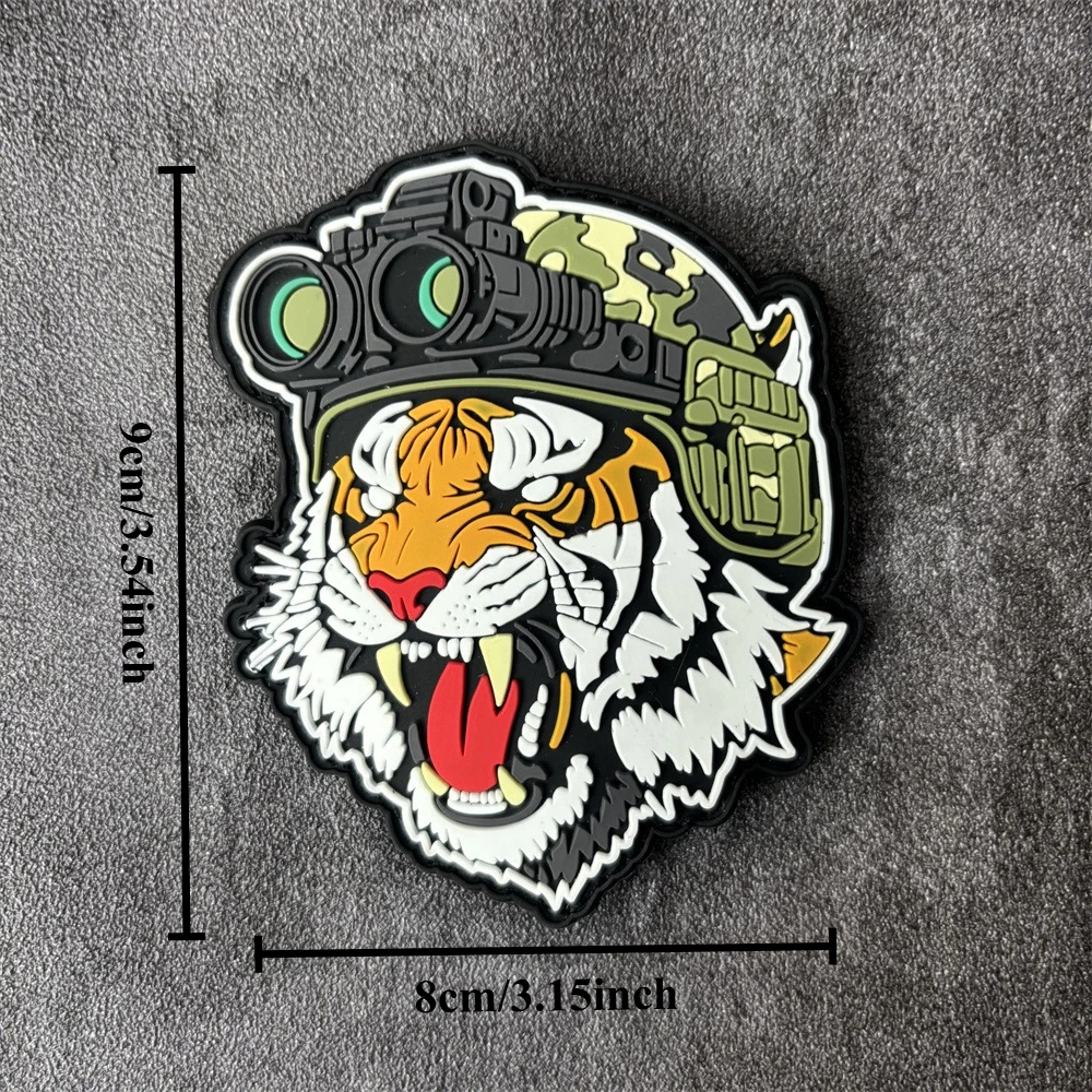 Tiger parche táctico PVC visión nocturna insignia moral gancho y bucle - imagen 5