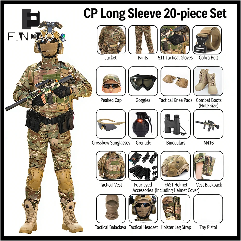 Uniforme táctico infantil camuflaje en algodón manga larga - imagen 3