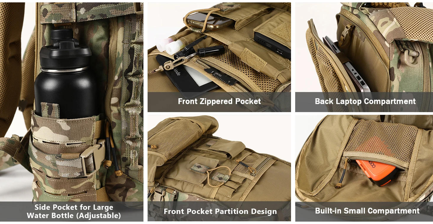 Mochila VOTAGOO en entorno de uso exterior con camuflaje