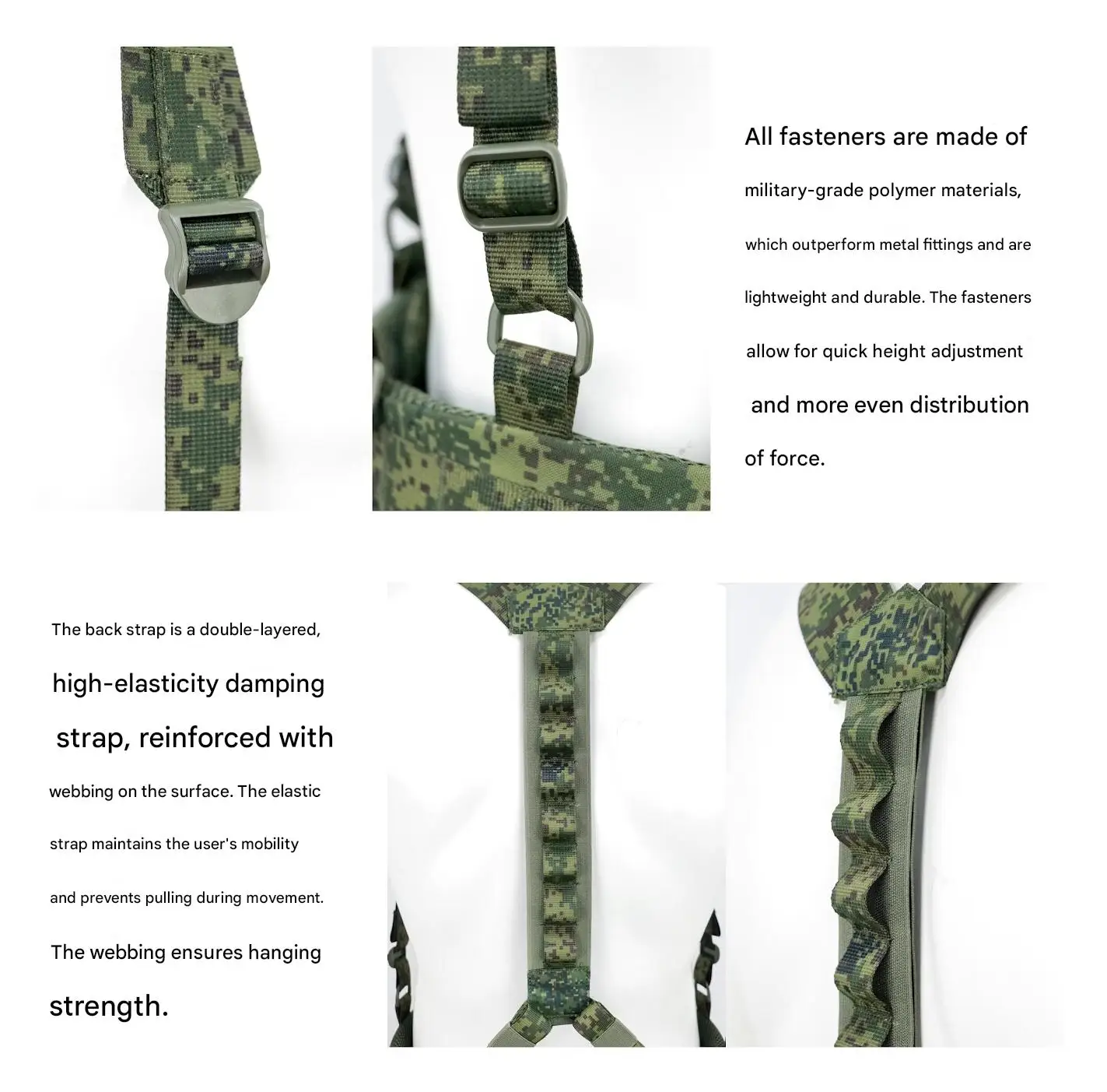 Cinturón táctico MOLLE ruso camuflado en forma de Y ajustable - imagen 3