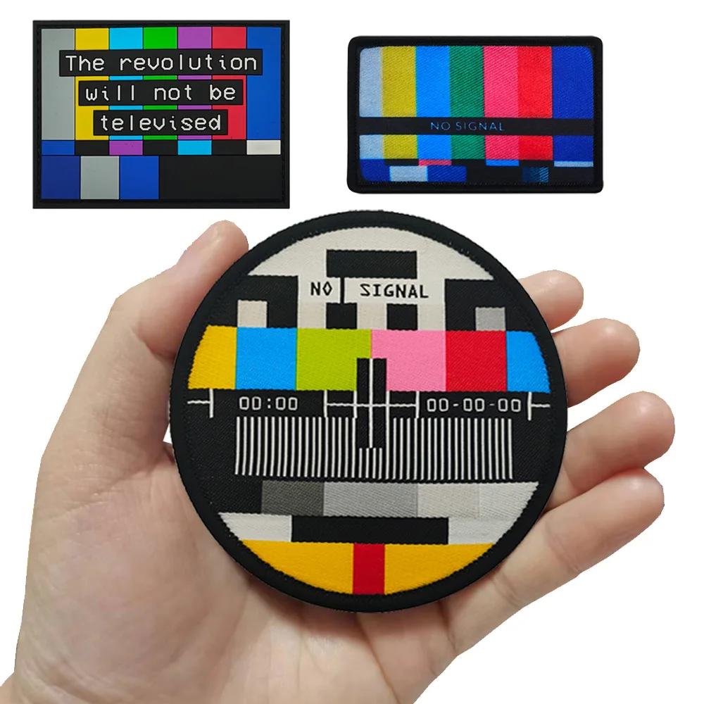Parche táctico PVC Prohibido señal TV color para mochila - imagen 4