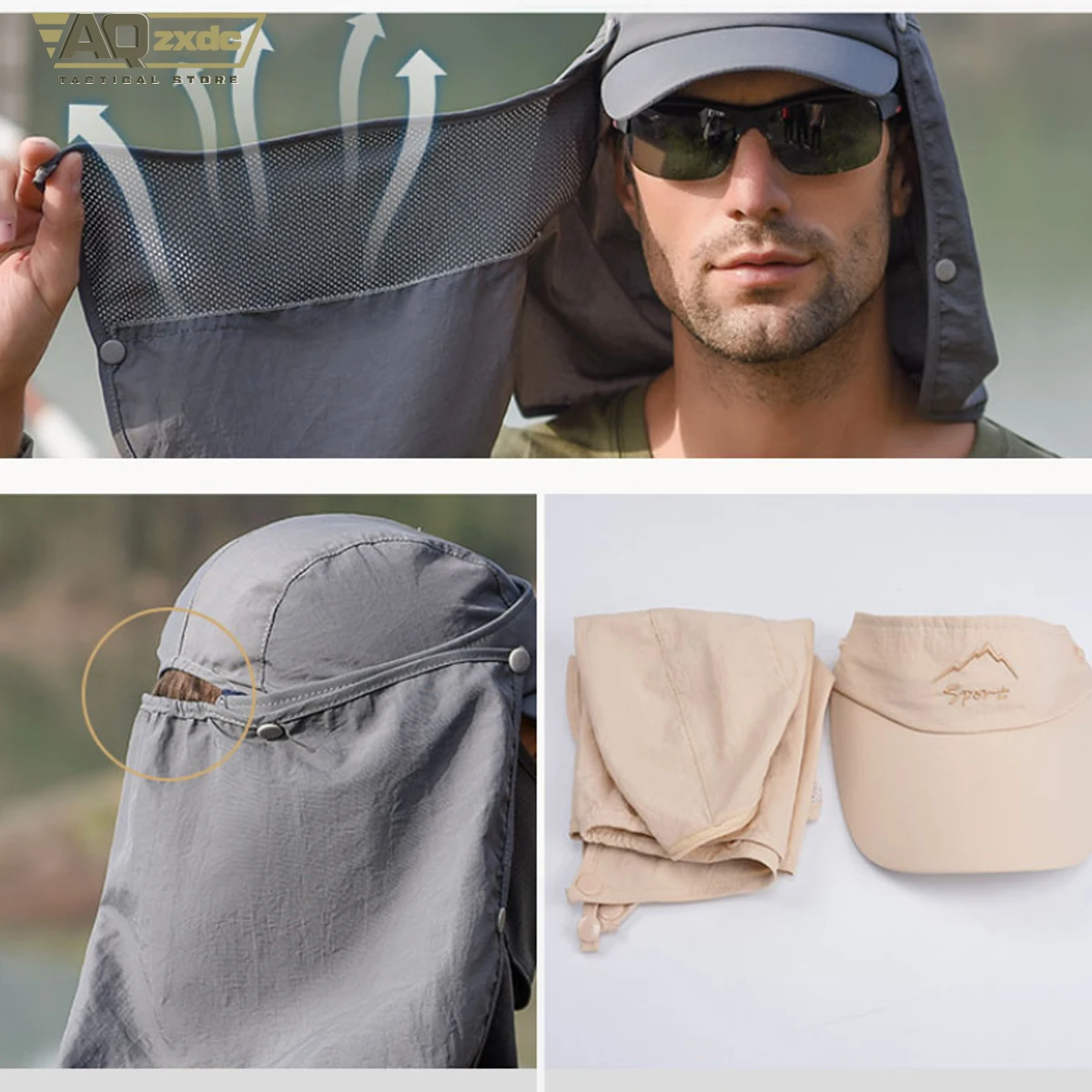 AQzxdc Gorra de pesca - trasera