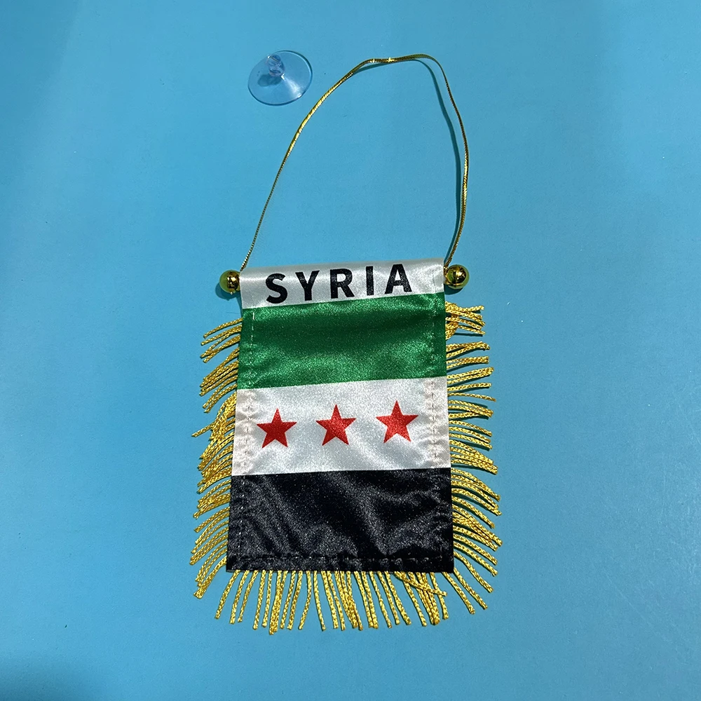 Bandera siria para ventana de coche, poliéster, doble cara - imagen 3