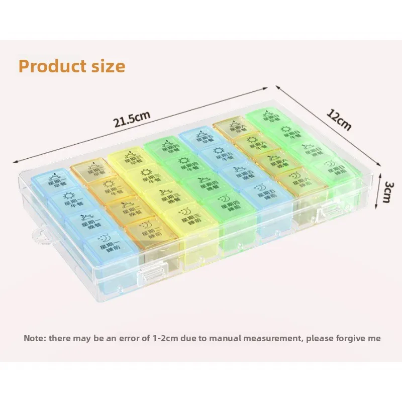 Caja de medicamentos dosificadora portátil plástico