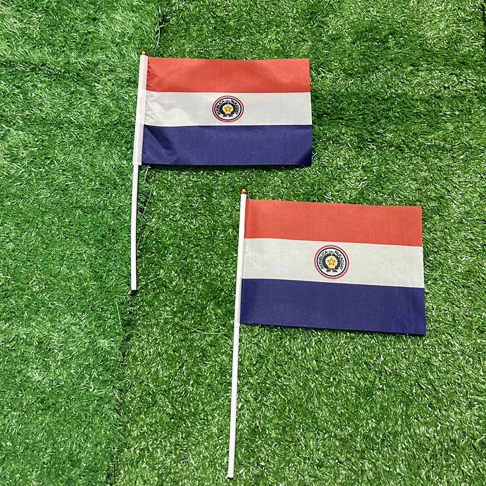 Bandera de Paraguay con asta para colgar, decoración y eventos - imagen 5