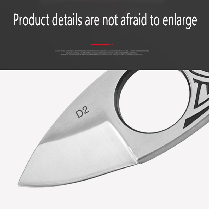 Cuchillo táctico supervivencia de bolsillo con mango de madera EDC - imagen 3