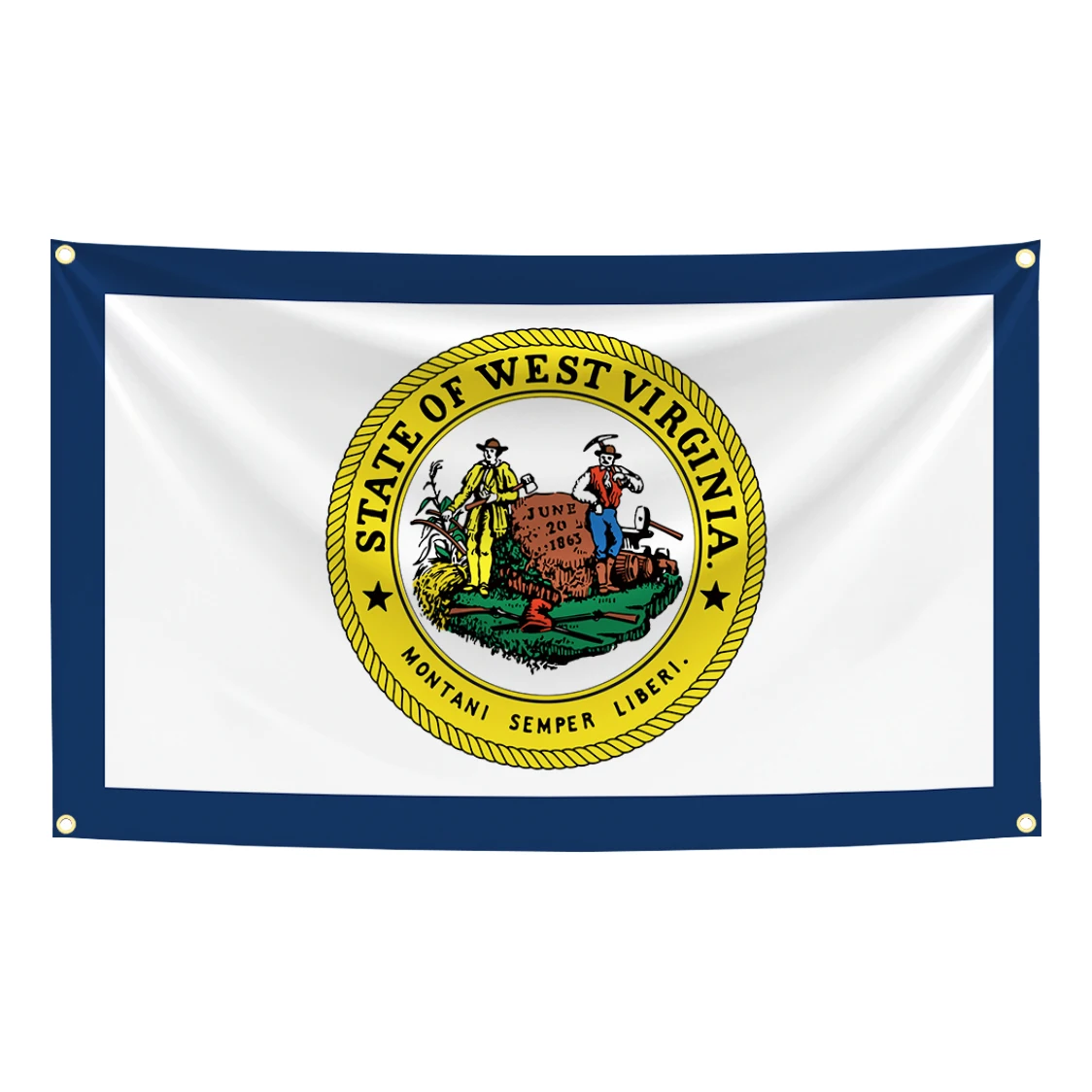 Bandera tapiz Virginia Occidental con emblema colgante poliéster