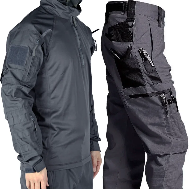 Uniforme táctico de combate sudadera con capucha y pantalón cargo - imagen 5