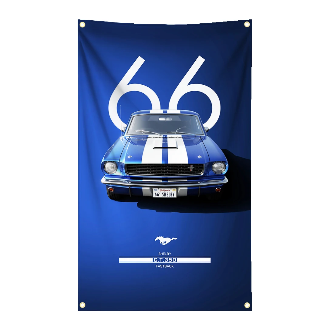 Mustang Shelby GT350 bandera de garaje en poliéster con ojales latón