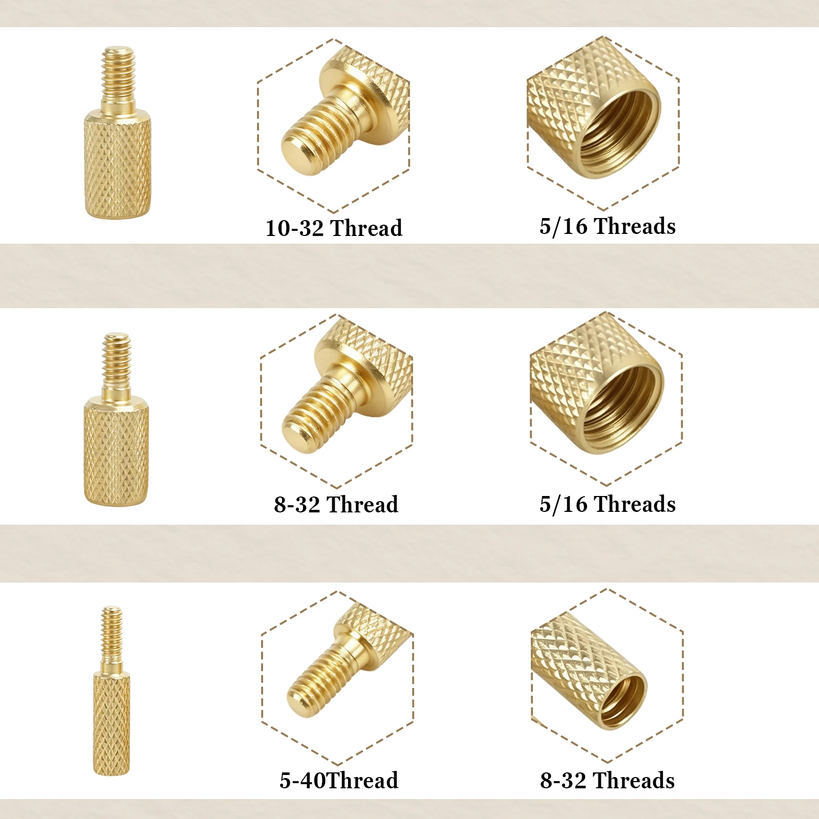 Adaptadores de rosca de latón para cepillos de limpieza de cañones - imagen 2