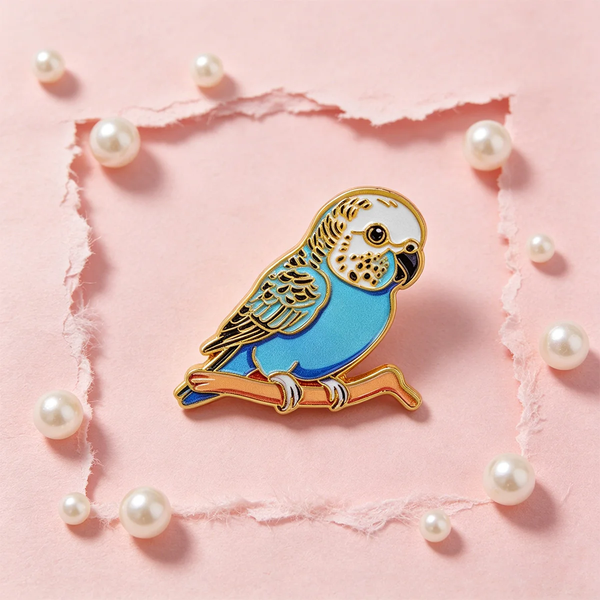 Pin de esmalte loro metálico para chaquetas y mochilas