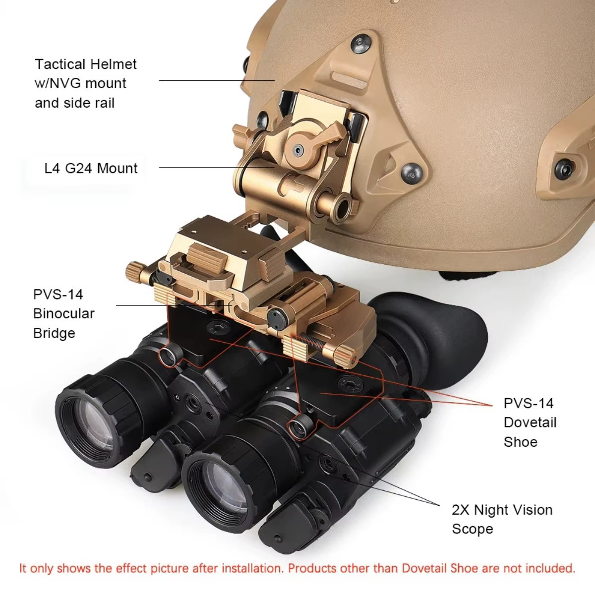 Wilcox PVS-14 montaje soporte puente visión nocturna NVG - imagen 5