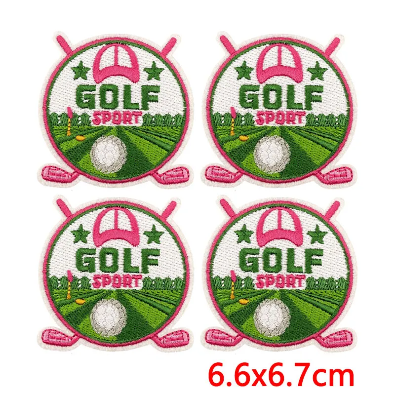 Parche termoadhesivo bordado diseño pelotas de golf rosa
