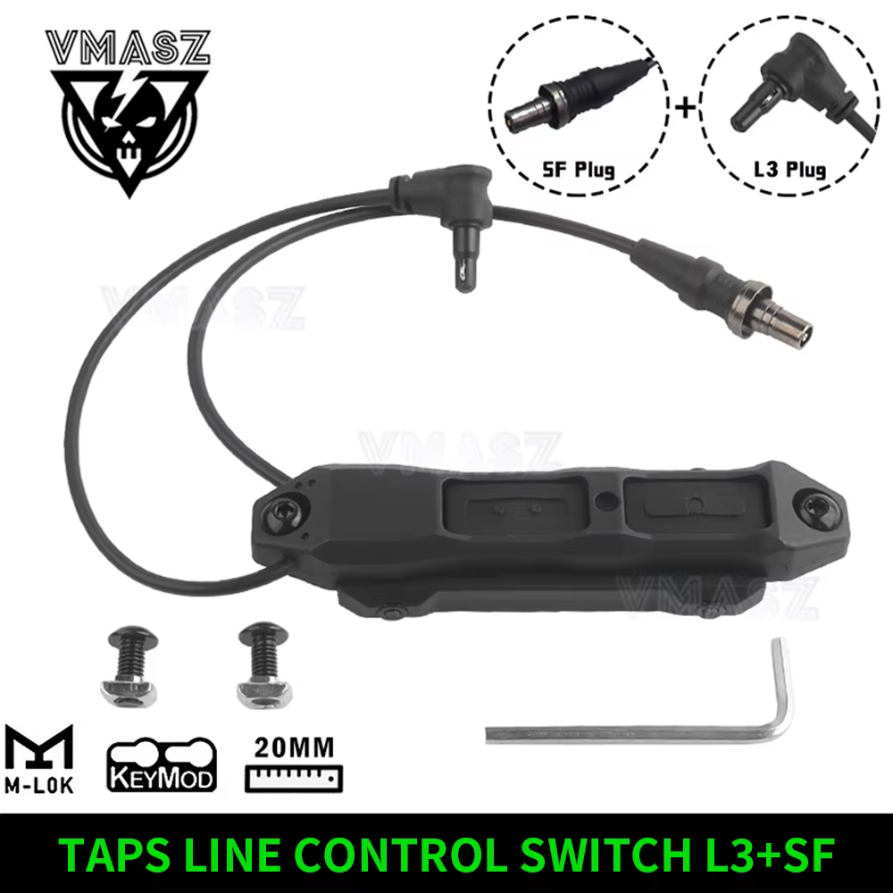 Interruptor de presión táctico airsoft con linterna y mando PEQ-15/NGAL - imagen 4