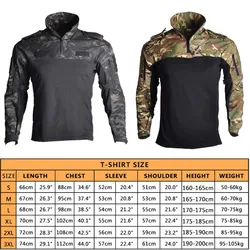 Camisa táctica militar camuflaje manga larga exterior