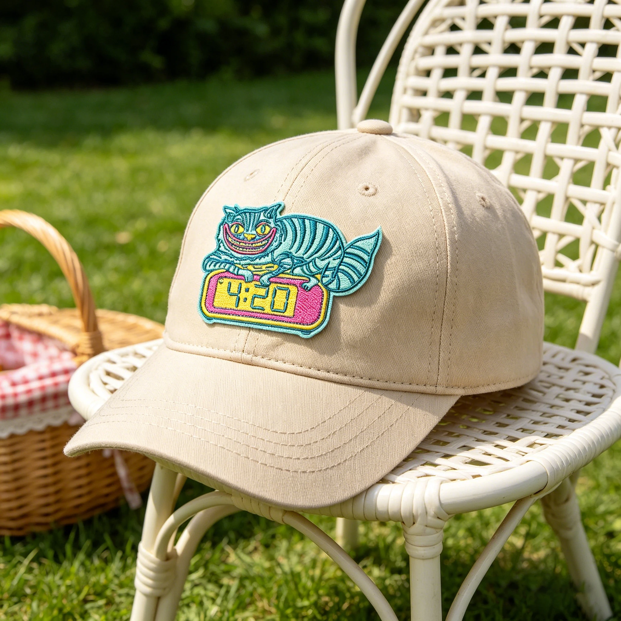 Parche termoadhesivo bordado gato punk peculiar para gorra - imagen 3