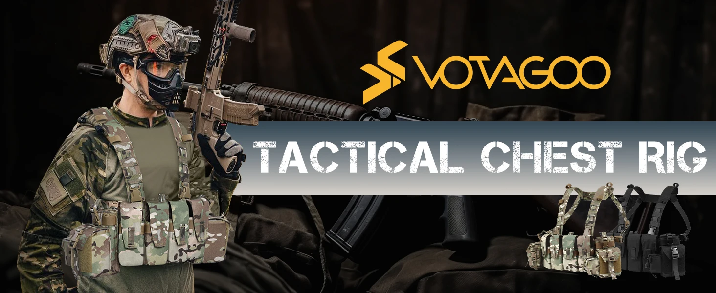 Plataforma de pecho táctica VOTAGOO con diseño frontal modular