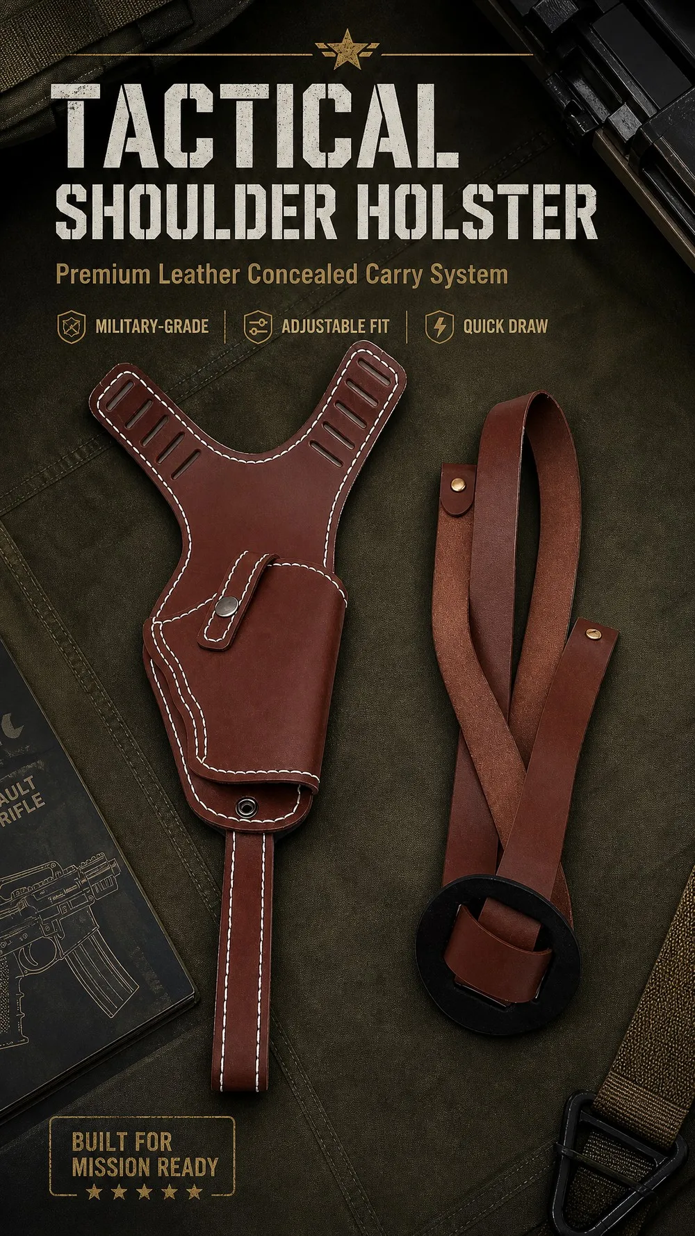 Funda de pistola oculta estilo retro en cuero