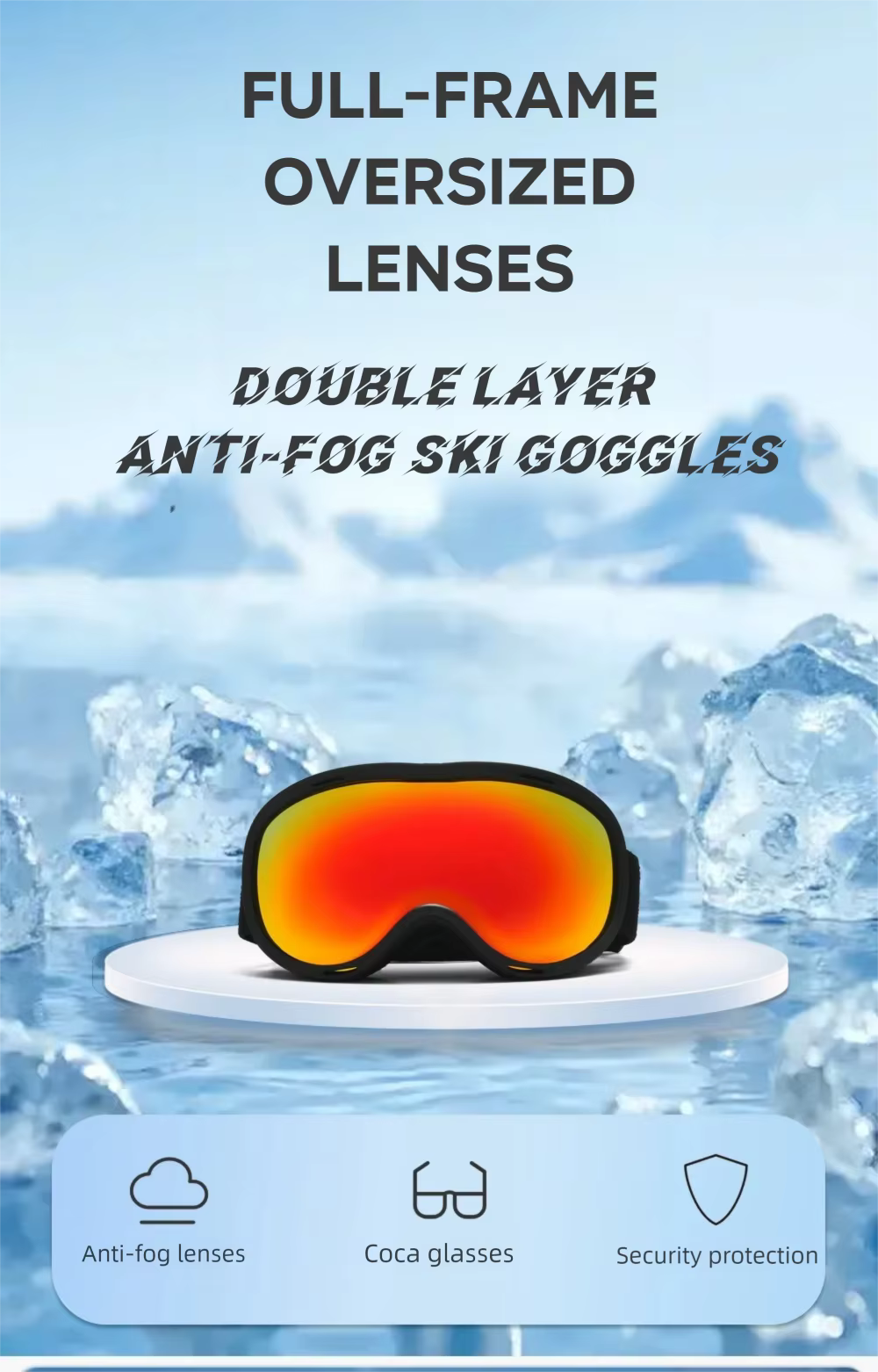 JSJM gafas de esquí antiniebla profesionales doble capa para snowboard - imagen 5