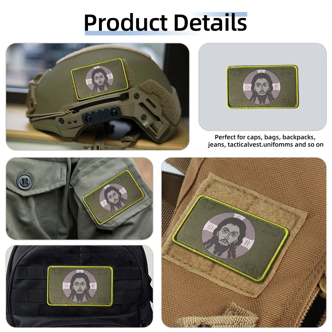 Parche táctico Jesús ortodoxo con gancho y bucle para mochila - imagen 5