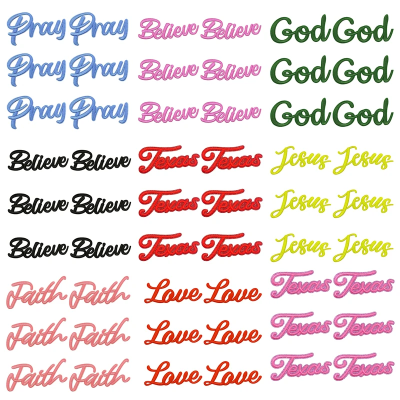 Parche bordado termoadhesivo Faith Texas Love para ropa - imagen 4