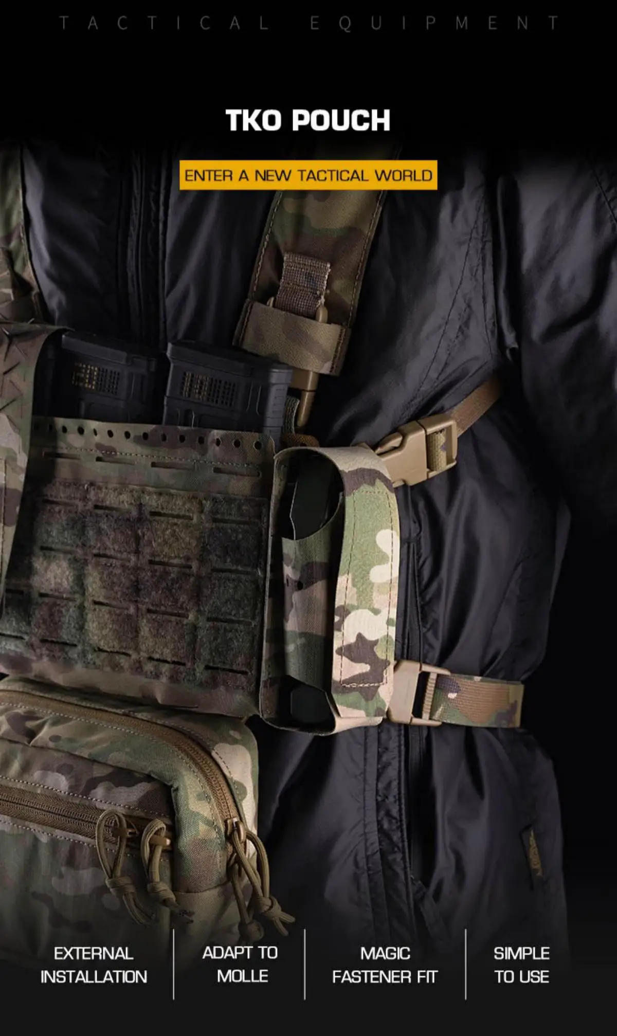 Bolsa TKO vista frontal con sistema Molle