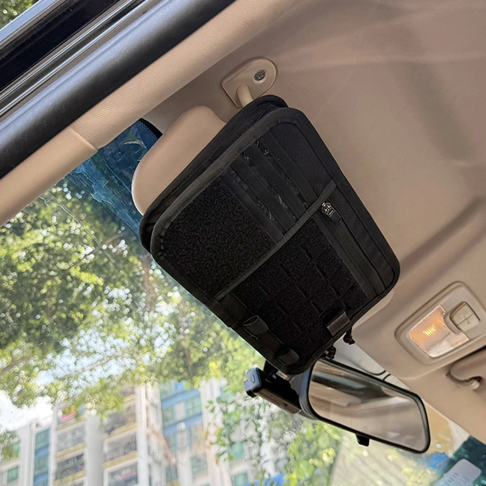 Organizador MOLLE para visera de coche con clip y cierre - imagen 4