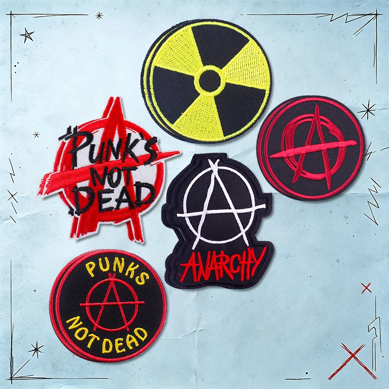 Parches tácticos bordados calavera termoadhesivos estilo punk rock - imagen 4
