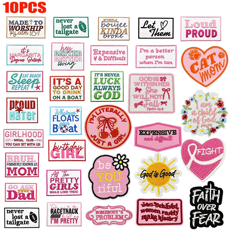 Parche bordado infantil letras rosa – Termoadhesivo para ropa - imagen 5