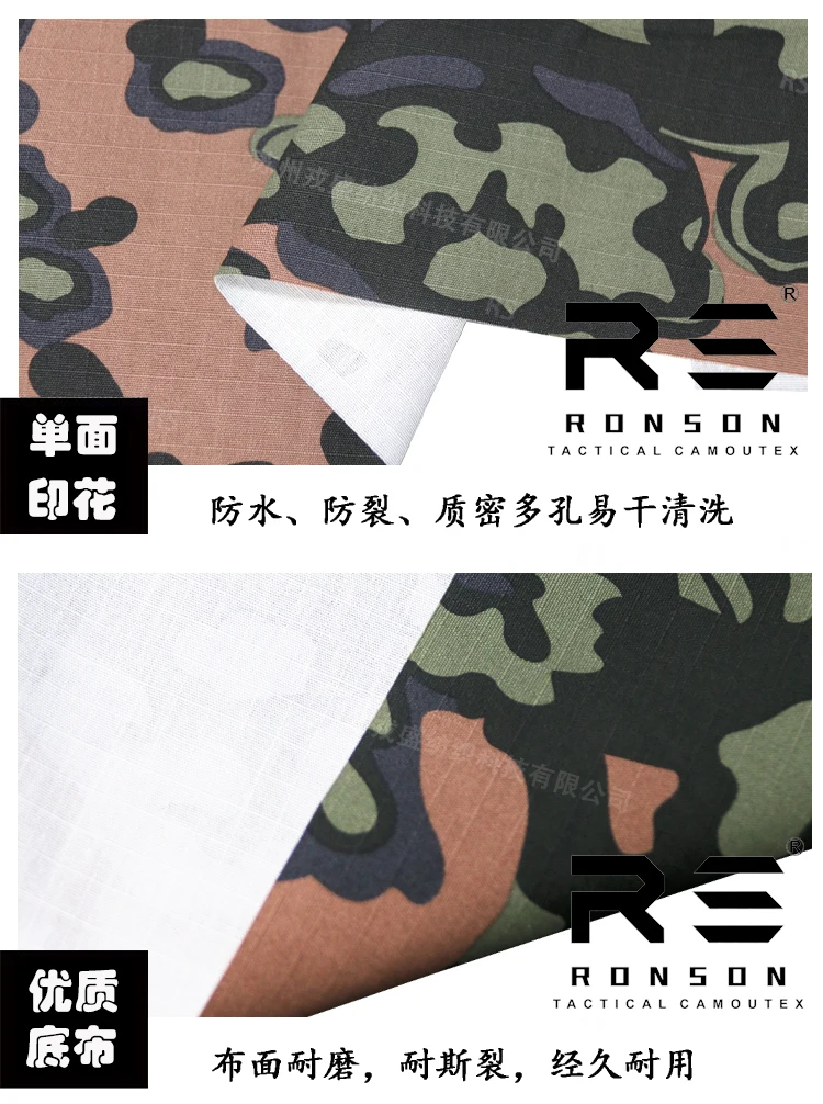 Detalle del estampado camuflaje