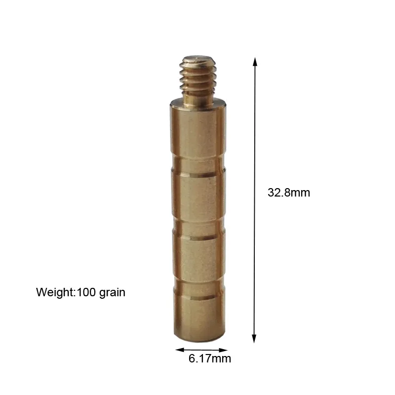 Inserto eje flecha 6,2mm 25/50/100 granos puntas anchas cobre