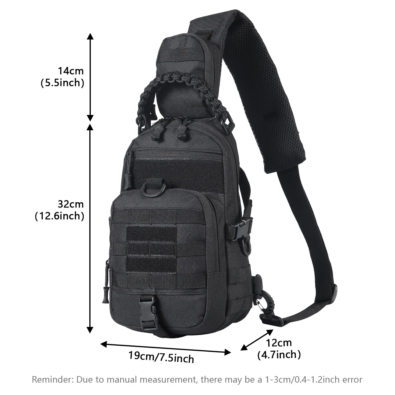 Bolso de pecho táctico multifunción ripstop para exteriores y bici