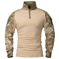 Camisa táctica hombre camuflaje algodón ripstop manga larga transpirable
