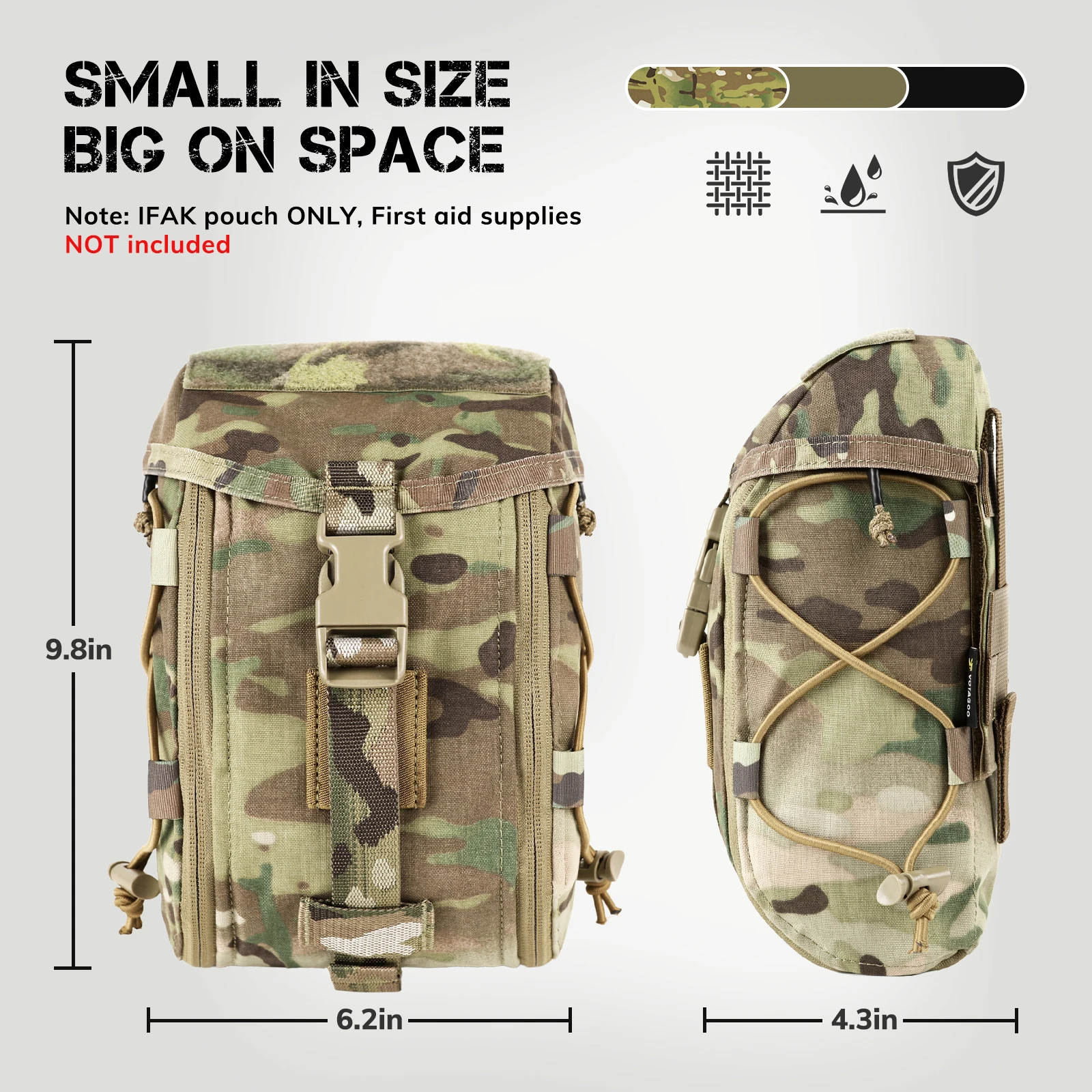 Botiquín táctico VOTAGOO con mochila MOLLE y bolsa médica velcro - imagen 4