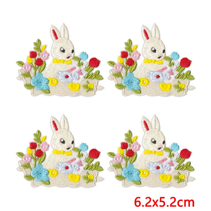 Parches termoadhesivos bordados de conejitos para ropa y manualidades - imagen 2