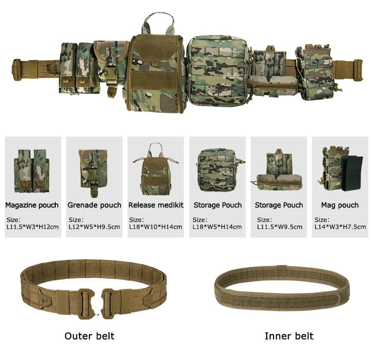 Cinturón táctico Yakeda Gear modular MOLLE con liberación rápida - imagen 5